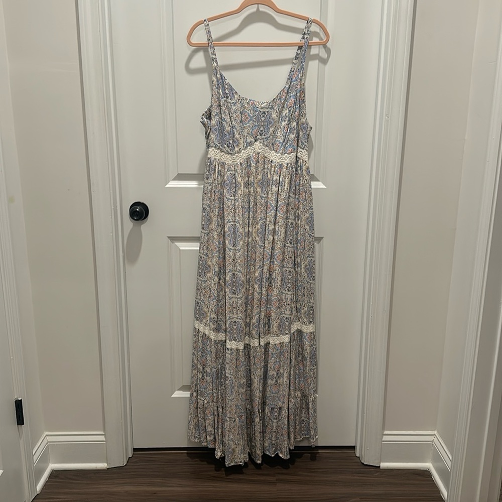 Light blue & pink floral maxi